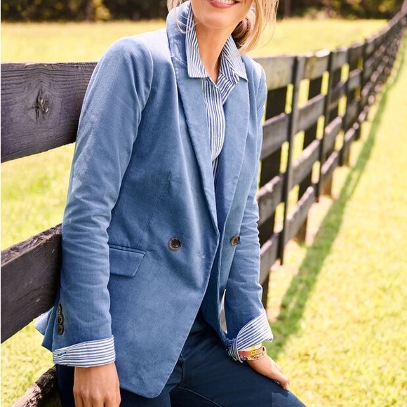 Talbots Double Breasted Corduroy Blazer Size 12P - Picture 4 of 14